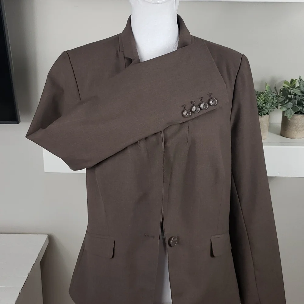 The Limited Long Sleeve Blazer One Button Front Closure